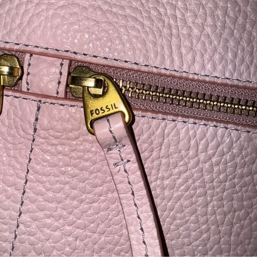 FOSSIL Elise Large Crossbody in Dusty Rose Pebbled Leather LIKE NEW